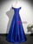 Royal Blue Satin Off the Shoulder Prom Dress