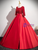 Red Satin Sequins Short Sleeve Quinceanera Dress Red Satin Sequins Short Sleeve Quinceanera Dress