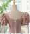 Pink Velvet Puff Sleeve Quinceanera Dress