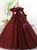 Burgundy Tulle Print Long Sleeve Quinceanera Dress Burgundy Tulle Print Long Sleeve Quinceanera Dress
