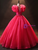 Fuchsia Tulle Lace Pearls Quinceanera Dress