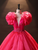 Fuchsia Tulle Lace Pearls Quinceanera Dress Fuchsia Tulle Lace Pearls Quinceanera Dress