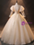 Champagne Sequins Long Sleeve Quinceanera Dress