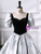 Puff Sleeve Print Black Velvet Quinceanera Dress