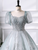 Gray Green Sequins Tulle Puff Sleeve Quinceanera Dress Gray Green Sequins Tulle Puff Sleeve Quinceanera Dress