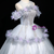 Blue Gray Tulle Sequins 3D Flower Quinceanera Dress