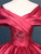 Burgundy Satin Pleats Appliques Quinceanera Dress