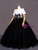 Black Tulle Short Sleeve Appliques Quinceanera Dress