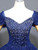 Navy Blue Tulle Off the Shoulder Beading Quinceanera Dress