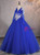 Royal Blue Tulle Long Sleeve Appliques Beading Quinceanera Dress