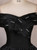 Black Satin Pleats Off the Shoulder Quinceanera Dress Black Satin Pleats Off the Shoulder Quinceanera Dress