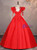 Red Satin Long Sleeve Sequins Quinceanera Dress Red Satin Long Sleeve Sequins Quinceanera Dress