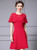 Red Scoop Neck Pleats Beading Mother Of The Bride Dress Red Scoop Neck Pleats Beading Mother Of The Bride Dress