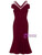 Burgundy V-neck Beading Mother Of The Bride Dress