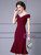 Burgundy V-neck Beading Mother Of The Bride Dress Burgundy V-neck Beading Mother Of The Bride Dress