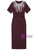 Burgundy Short Sleeve Beading Crystal Mother Of The Bride Dress With Belt Burgundy Short Sleeve Beading Crystal Mother Of The Bride Dress With Belt