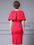Red Scoop Neck Beading Mother Of The Bride Dress