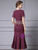 Sexy Burgundy Lace Short Sleeve Mother Of The Bride Dress