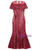 Burgundy Sequins Beading Short Sleeve Mother Of The Bride Dress