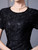 Black Lace Short Sleeve Beading Mother Of The Bride Dress