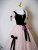 Pink Tulle Sequins Puff Sleeve Bow Beading Prom Dress