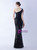 In Stock:Ship in 48 Hours Mermaid Sequins One Shoulder Beading Prom Dress