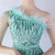 In Stock:Ship in 48 Hours Mint Green Sequins One Shoulder Beading Prom Dress