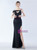 In Stock:Ship in 48 Hours Black Pleats Spaghetti Straps Prom Dress