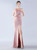 In Stock:Ship in 48 Hours Pink One Shoulder Split Prom Dress