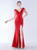 In Stock:Ship in 48 Hours Red V-neck Pleats Beading Prom Dress