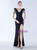 In Stock:Ship in 48 Hours Black V-neck Pleats Beading Prom Dress