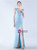 In Stock:Ship in 48 Hours Light Blue V-neck Pleats Beading Prom Dress