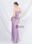 In Stock:Ship in 48 Hours Purple Mermaid Sequins Feather Prom Dress