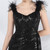 In Stock:Ship in 48 Hours Black Mermaid Sequins Feather Prom Dress