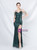 In Stock:Ship in 48 Hours Green Mermaid Sequins Beading Feather Prom Dress