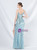 In Stock:Ship in 48 Hours Blue Mermaid Sequins Beading Feather Prom Dress