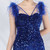  In Stock:Ship in 48 Hours Royal Blue Sequins Split Prom Dress