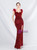  In Stock:Ship in 48 Hours Burgundy Sequins Split Prom Dress