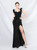 In Stock:Ship in 48 Hours Black Sequins Split Prom Dress