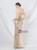 In Stock:Ship in 48 Hours Gold Mermaid Sequins Tulle Feather Prom Dress