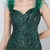 In Stock:Ship in 48 Hours Green Mermaid Sequins Tulle Feather Prom Dress