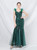 In Stock:Ship in 48 Hours Green Mermaid Sequins Tulle Feather Prom Dress
