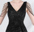 In Stock:Ship in 48 Hours Black Sequins V-neck Split Beading Party Dress