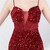 In Stock:Ship in 48 Hours Burgundy Mermaid Sequins Appliques Prom Dress