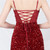 In Stock:Ship in 48 Hours Burgundy Mermaid Sequins Appliques Prom Dress