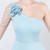 In Stock:Ship in 48 Hours Blue One Shoulder Beading Prom Dress