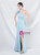 In Stock:Ship in 48 Hours Blue One Shoulder Beading Prom Dress