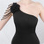 In Stock:Ship in 48 Hours Black One Shoulder Beading Prom Dress