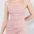 In Stock:Ship in 48 Hours Pink Spaghetti Straps Pleats Prom Dress