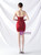 In Stock:Ship in 48 Hours Burgundy Button Feather Short Party Dress